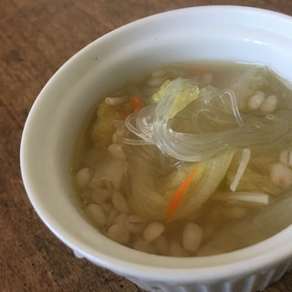 もち麦春雨スープ